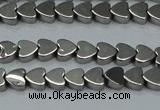 CHE999 15.5 inches 6*6mm heart plated hematite beads wholesale