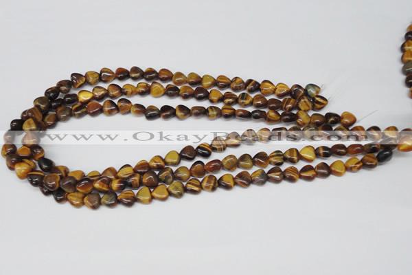 CHG05 15.5 inches 8*8mm heart yellow tiger eye beads wholesale