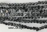 CHG109 15.5 inches 6mm flat heart snowflake obsidian beads wholesale