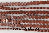 CHG111 15.5 inches 6mm flat heart red jasper beads wholesale