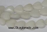 CHG23 15.5 inches 10*10mm heart white jade gemstone beads wholesale