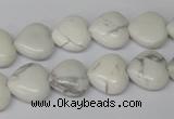 CHG32 15.5 inches 12*12mm heart white howlite turquoise beads wholesale