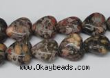 CHG35 12*12mm heart red leopard skin jasper beads wholesale