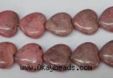 CHG42 15.5 inches 14*14mm heart rhodochrosite beads wholesale