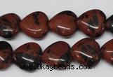 CHG51 15.5 inches 14*14mm heart mahogany obsidian beads wholesale