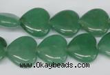 CHG55 15.5 inches 15*15mm heart green aventurine beads wholesale