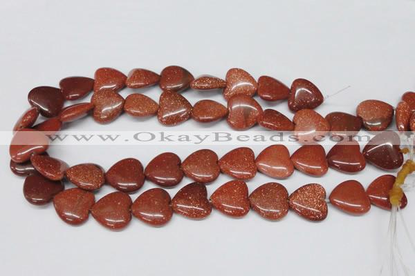 CHG70 15.5 inches 18*18mm heart goldstone beads wholesale