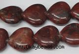 CHG73 15.5 inches 18*18mm heart brecciated jasper beads wholesale