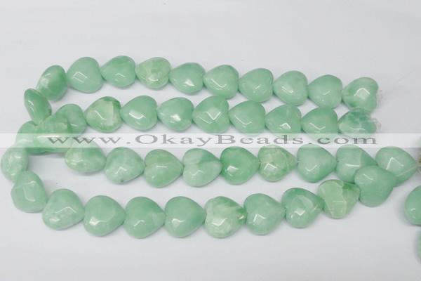 CHG95 15.5 inches 18*18mm faceted heart amazonite beads wholesale