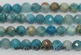 CHM210 15.5 inches 4mm faceted round blue hemimorphite beads