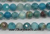 CHM211 15.5 inches 6mm faceted round blue hemimorphite beads