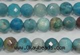 CHM212 15.5 inches 8mm faceted round blue hemimorphite beads