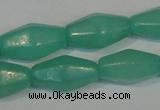 CHM24 15.5 inches 6*12mm faceted rice green hemimorphite beads