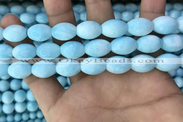 CHM308 15.5 inches 10*14mm rice blue hemimorphite gemstone beads