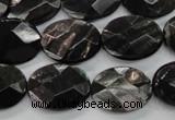 CHS15 15.5 inches 15*20mm faceted oval natural hypersthene beads