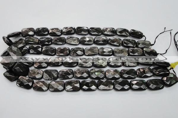 CHS37 15.5 inches 13*18mm faceted rectangle natural hypersthene beads