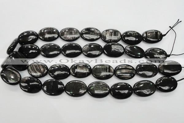 CHS75 15.5 inches 18*25mm oval natural hypersthene beads