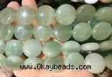 CIBS05 15 inches 20mm coin green aventurine gemstone beads wholesale