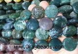 CIBS07 15 inches 20mm coin moss agate gemstone beads wholesale