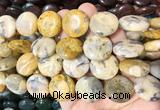 CIBS11 15 inches 20mm coin yellow crazy agate gemstone beads wholesale