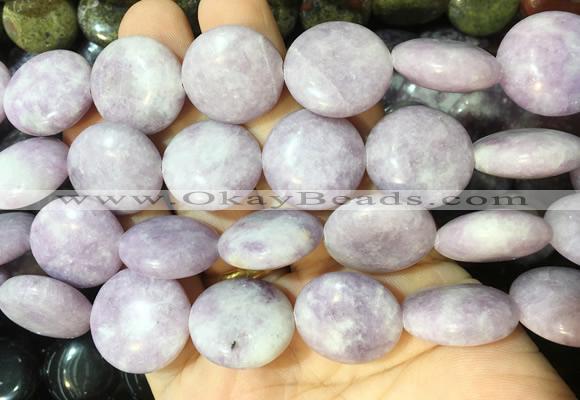 CIBS21 15 inches 20mm coin lepidolite gemstone beads wholesale