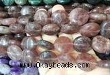 CIBS28 15 inches 20mm coin strawberry quartz gemstone beads wholesale