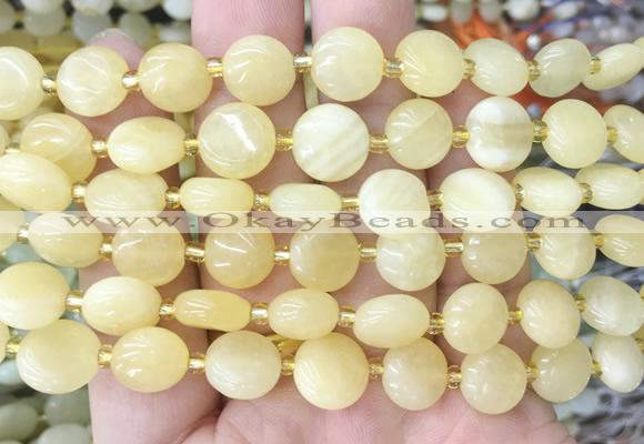 CIBS37 15 inches 10mm coin honey jade gemstone beads wholesale