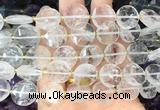 CIBS45 15 inches 15mm faceted coin white crystal beads wholesale CIBS45 15 inches 15mm faceted coin white crystal beads wholesale