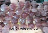CIBS49 15 inches 15mm faceted coin red strawberry quartz beads wholesale CIBS49 15 inches 15mm faceted coin red strawberry quartz beads wholesale