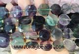 CIBS50 15 inches 15mm faceted coin fluorite beads wholesale CIBS50 15 inches 15mm faceted coin fluorite beads wholesale