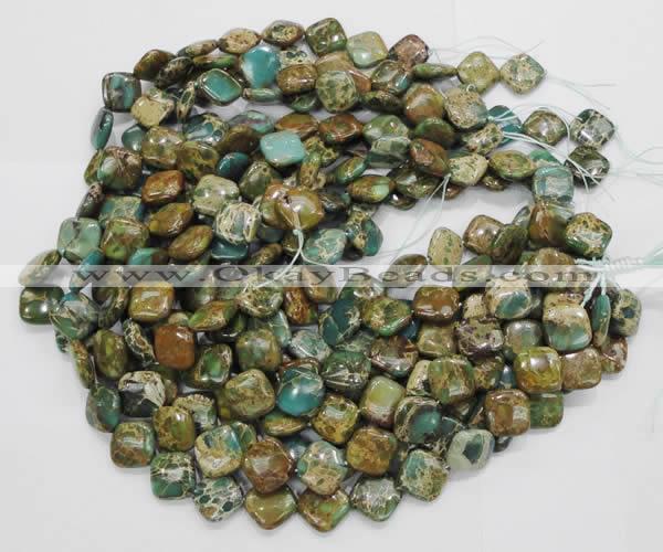 CIJ24 15.5 inches 20*20mm diamond impression jasper beads wholesale