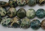 CIJ28 15.5 inches 12mm flat round impression jasper beads wholesale