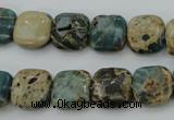 CIJ52 15.5 inches 12*12mm square impression jasper beads wholesale