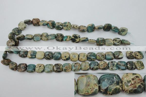 CIJ52 15.5 inches 12*12mm square impression jasper beads wholesale