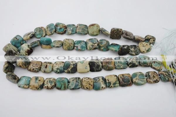 CIJ53 15.5 inches 15*15mm square impression jasper beads wholesale