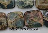 CIJ56 15.5 inches 20*20mm square impression jasper beads wholesale