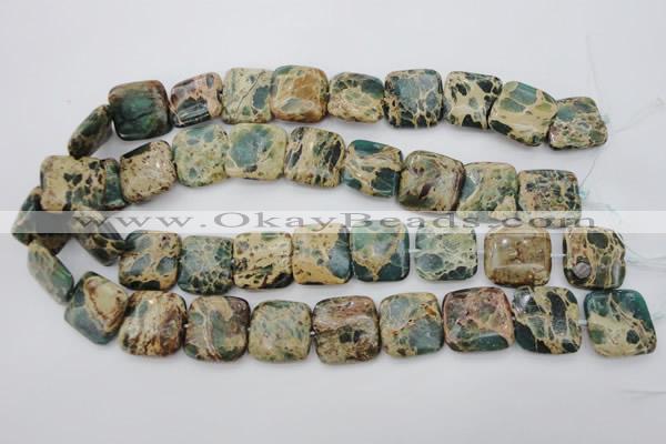 CIJ56 15.5 inches 20*20mm square impression jasper beads wholesale