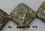 CIJ64 15.5 inches 26*26mm diamond impression jasper beads wholesale