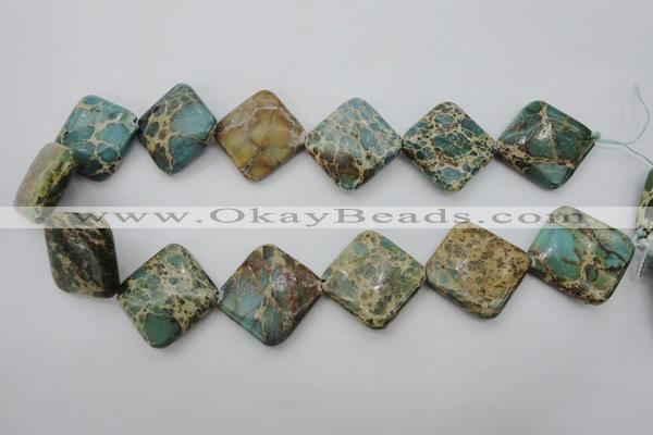 CIJ64 15.5 inches 26*26mm diamond impression jasper beads wholesale