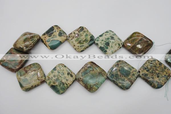 CIJ65 15.5 inches 30*30mm diamond impression jasper beads wholesale