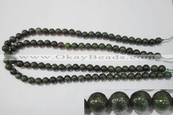 CIS02 15.5 inches 8mm round green iron stone beads wholesale