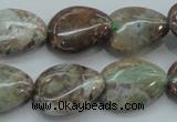 CJA04 15.5 inches 15*20mm teardrop green jasper beads wholesale