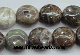 CJA06 15.5 inches 16mm coin green jasper beads wholesale