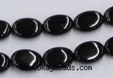 CJB17 16 inches 10*14mm oval natural jet gemstone beads wholesale