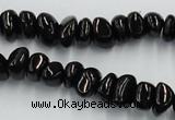 CJB32 16 inches 7*10mm chips natural jet gemstone beads wholesale