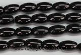 CJB51 15.5 inches 8*12mm rice natural jet gemstone beads