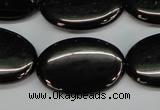 CJB73 15.5 inches 20*30mm oval natural jet gemstone beads