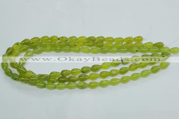 CKA106 15.5 inches 8*12mm teardrop Korean jade gemstone beads