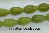 CKA107 15.5 inches 10*17mm teardrop Korean jade gemstone beads