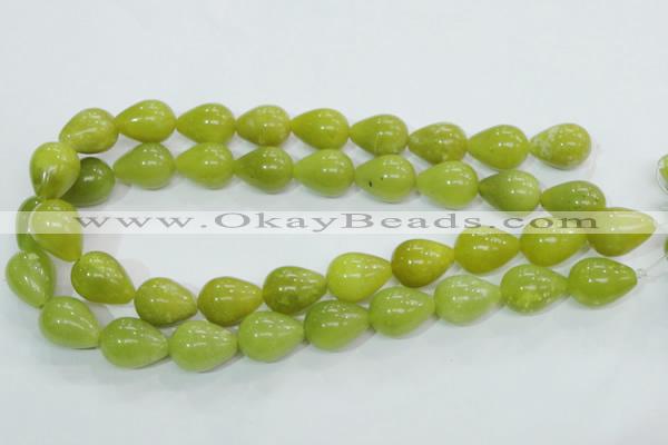 CKA108 15.5 inches 15*20mm teardrop Korean jade gemstone beads